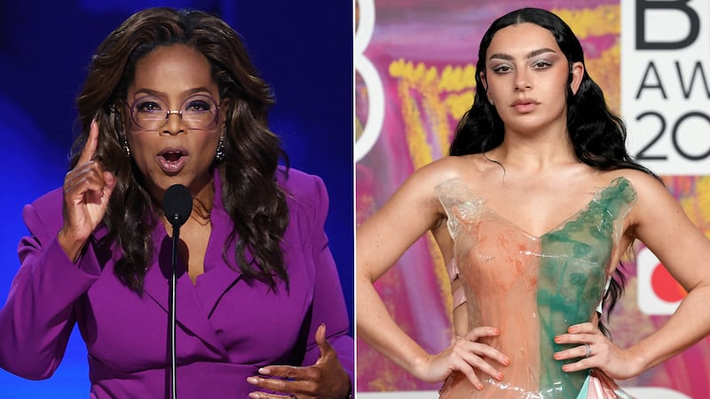 Photo illustration of Oprah and Charli XCX