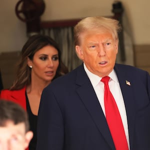 Former President Donald Trump returns from a short break during the second day of his civil fraud trial at New York State Supreme Court