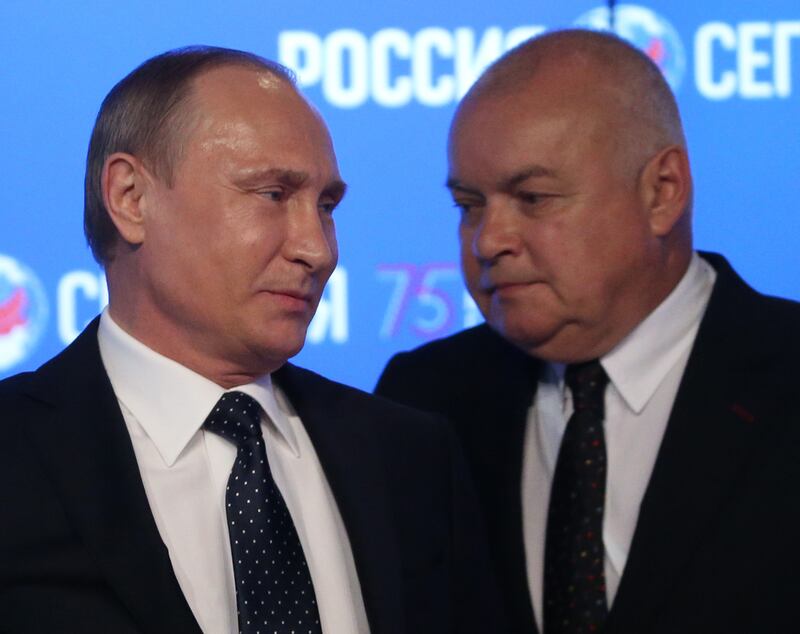 Putin with Dmitry Kiselyov