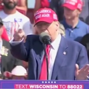 Donald Trump speaks at a Wisconsin campaign rally.