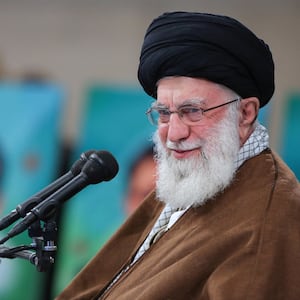 Iran's Supreme Leader Ayatollah Ali Khamenei attends a meeting with a group of Iranian elites in Tehran, Iran October 17, 2023.