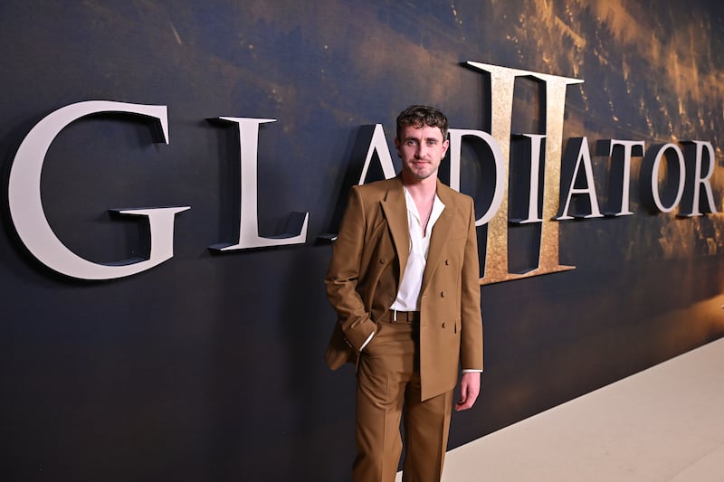 Paul Mescal attends the Australian Premiere of "Gladiator II" at Darling Harbour Theatre on Oct. 30, 2024 in Sydney, Australia.