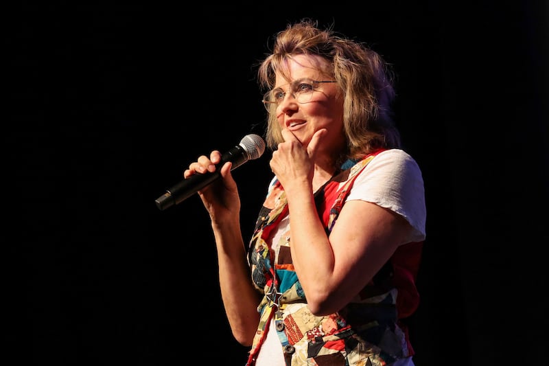 Lucy Lawless at the World Premiere of Never Look Away by Lucy Lawless, an official selection of the World Documentary Competition at the 2024 Sundance Film Festival. 