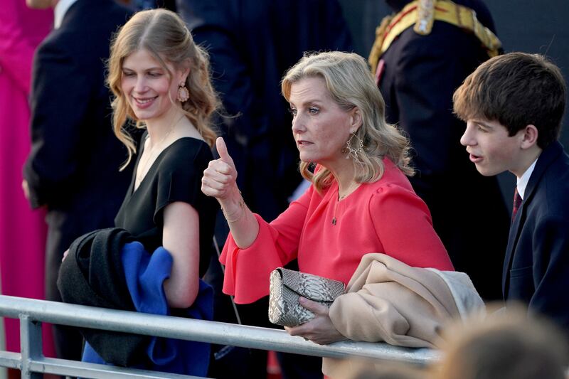 Lady Louise Windsor, the Duchess of Edinburgh and the Earl of Wessex at the Coronation Concert held in the grounds of Windsor Castle, Berkshire, to celebrate the coronation of King Charles III and Queen Camilla, May 7, 2023.