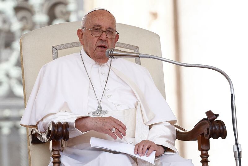 Pope Francis attends the weekly general audience, in Saint Peter’s Square at the Vatican May 29, 2024. 