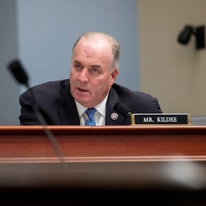 U.S. Representative Dan Kildee (D-MI) questions U.S. Office of Management and Budget Director Shalanda Young during a U.S. House Budget Committee on March 29, 2022. 