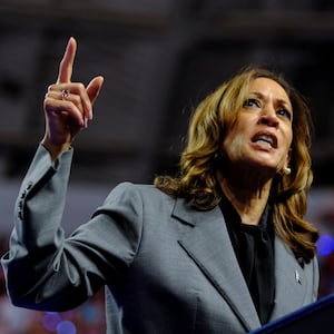 Harris speaks in Madison, Wisconsin.