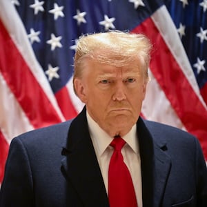 Former President Donald Trump speaks at a press conference at 40 Wall Street on January 17, 2024 in New York City.