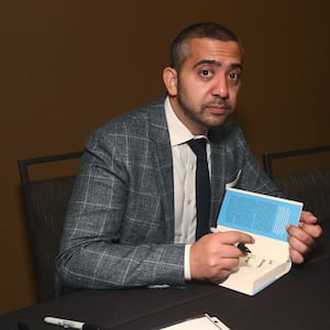 Mehdi Hasan as a book singing in California. 