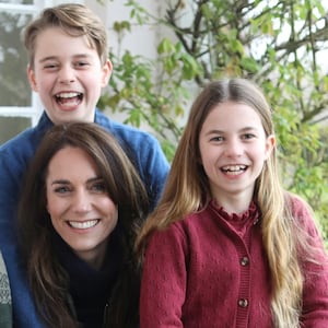 A photo released by Kensington Palace of Princess Kate Middleton surrounded by her children.