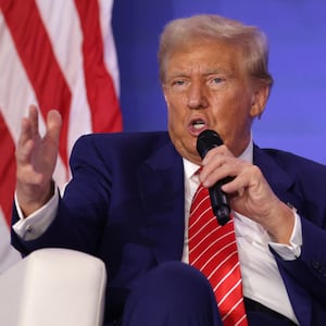 Former U.S. President Donald Trump speaks during the 2024 Joyful Warriors National Summit in Washington, D.C.