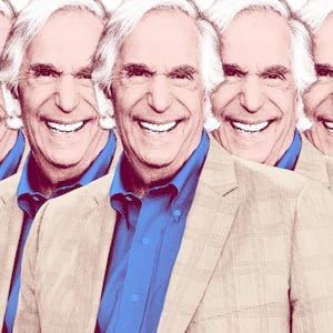 Photo illustration of Henry Winkler duplicated across image