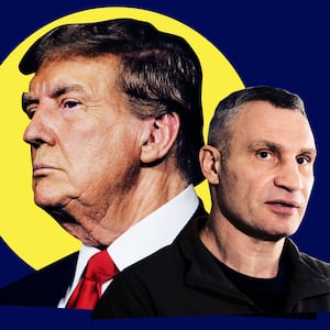 A photo illustration showing Donald Trump and the Mayor of Kyiv Vitalii Klychko.