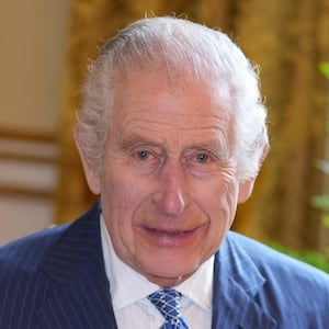 Britain's King Charles during the recording of his audio message for the Royal Maundy Service