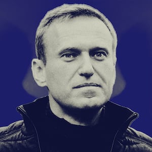 A photo illustration showing Alexei Navalny.