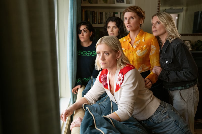 Anne-Marie Duff, Sarah Greene, Eve Hewson, Sharon Horgan and Eva Birthistle in "Bad Sisters".