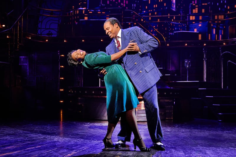 Darlesia Cearcy as Lucille Wilson and James Monroe Iglehart as Louis Armstrong in A Wonderful World: The Louis Armstrong Musical.