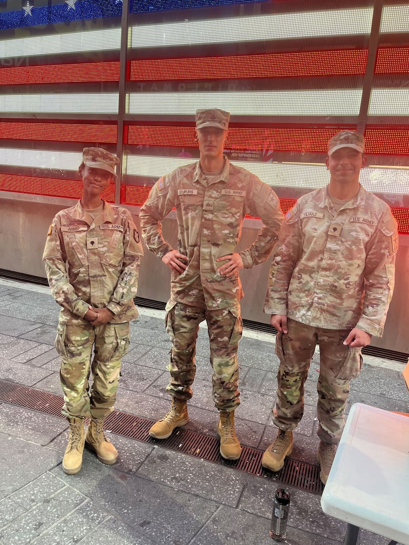 Soldiers in Times Square