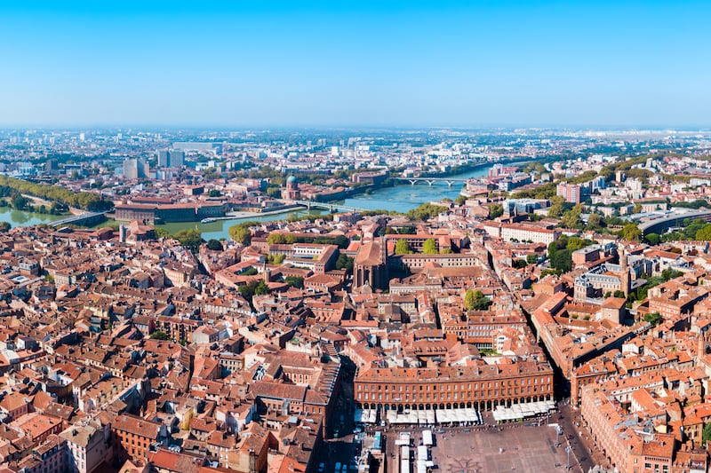 Panoramic view of Toulouse, France.