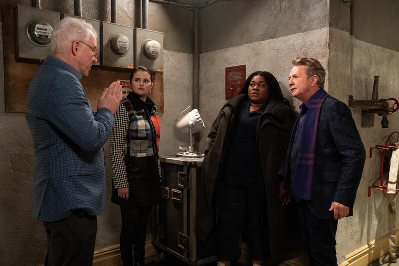 Photo still of Steve Martin, Selena Gomez, Da'Vine Joy Randolph, and Martin Short in 'Only Murders in the Building'