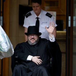 Nicholas Rossi departs Edinburgh Sheriff Court after his extradition hearing on July 12, 2023 in Edinburgh, Scotland.