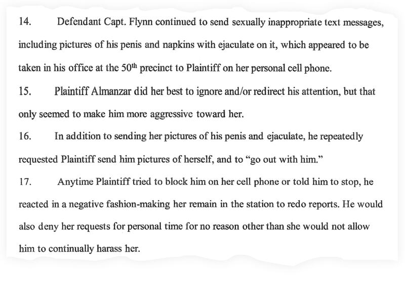 A snippet of Detective Michelle Almanzar’s lawsuit