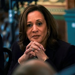 U.S. Vice President Kamala Harris is pictured during a meeting with Israeli Prime Minister Benjamin Netanyahu in Washington, D.C. on July 25, 2024. 