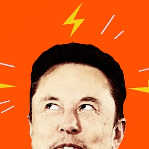 A photo illustrations showing Elon Musk.