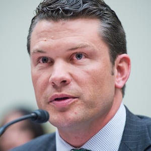 Pete Hegseth testifies at a House Foreign Affairs Subcommittee on October 1, 2014.