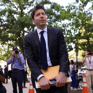 Sam Altman arrives for a Artificial Intelligence Insight Forum for U.S. senators. 