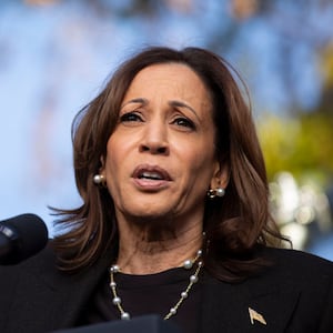 Kamala Harris speaks at a campaign event in Grand Rapids, Michigan.