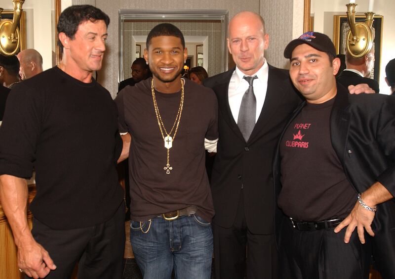 Sylvester Stallone, Usher, Bruce Willis and Fred Khalilian