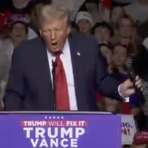 Donald Trump at a rally in Milwaukee