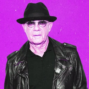 An illustration including a photo of Bernie Taupin 