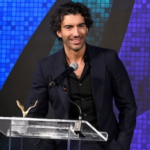 Actor/filmmaker and VOS Honoree, Justin Baldoni speaks onstage at the Vital Voices 12th Annual Voices of Solidarity Awards at IAC Building on December 09, 2024 in New York City.