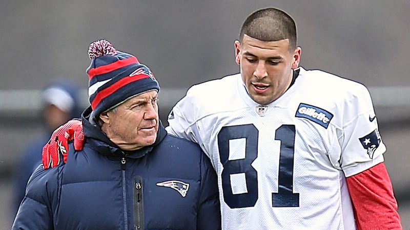 Bill Belichick and Aaron Hernandez