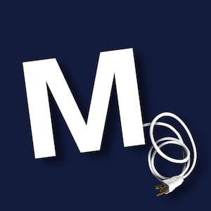 Photo illustration of The Messenger logo with an unplugged extension cord.