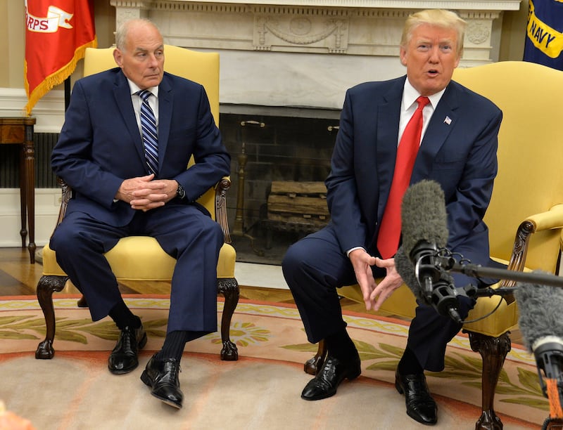 Donald Trump with his then-White House Chief of Staff John Kelly in the Oval Office