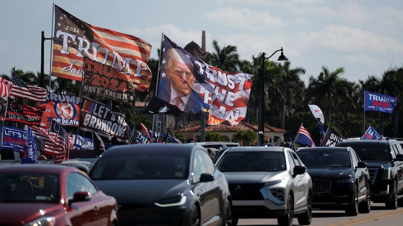 Scores of Donald Trump super fans have descended upon Palm Beach, Florida, to protest the former president's potential indictment.