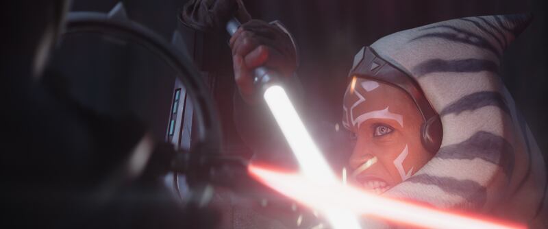 A photo still of Rosario Dawson in Ahsoka