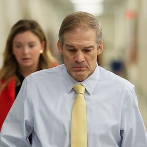 Jim Jordan (R-OH) arrives for a meeting with members of Florida’s House of Representatives at the U.S. Capitol in Washington, D.C., Oct. 10, 2023.