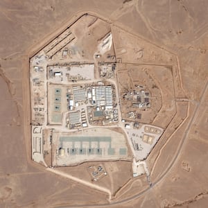 Satellite view of U.S. military outpost known as Tower 22 in Jordan