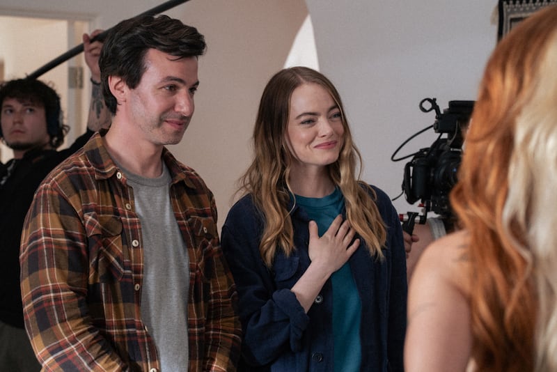 Photo still of Nathan Fielder and Emma Stone in The Curse