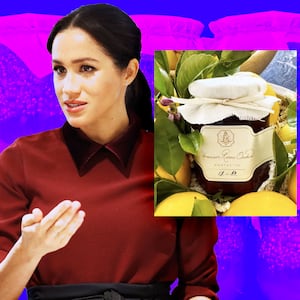 Illustration of Meghan Markle and some jam