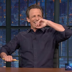 Seth Meyers mocks the sky-high valuation achieved by Donald Trump’s Truth Social this week following its listing on public stock exchanges. 