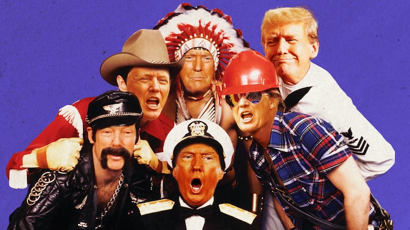 A photo illustration of Donald Trump as The Village People.