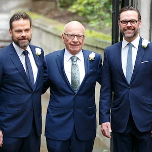 Rupert Murdoch with Lachlan and James Murdoch.