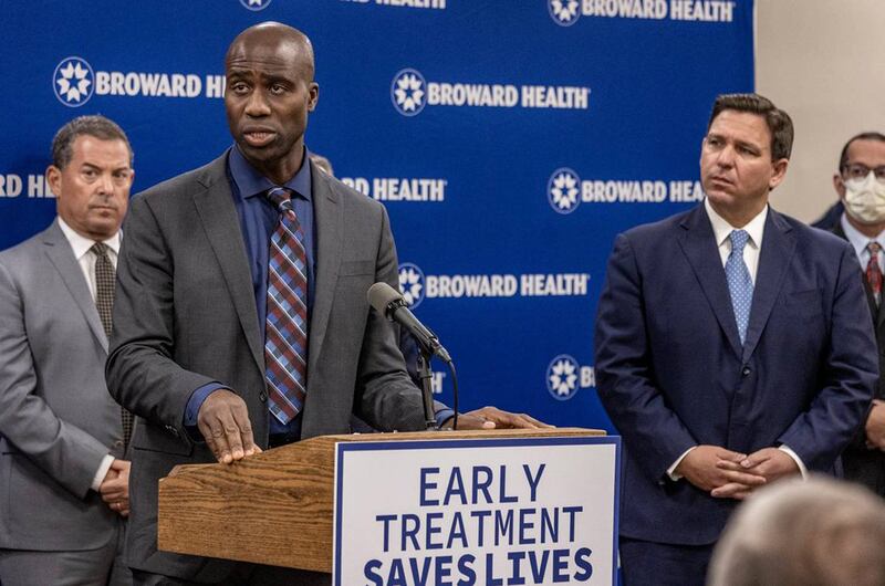 Florida Surgeon General Joseph Ladapo and Gov. Ron DeSantis.