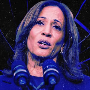 A photo illustration of Vice President Kamala Harris.