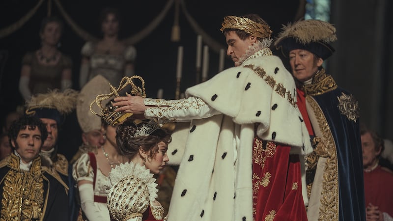 Vanessa Kirby and Joaquin Phoenix in Napoleon.